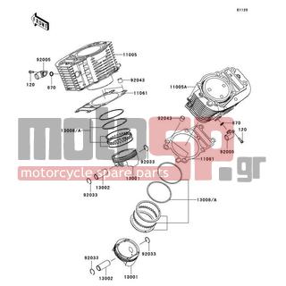 KAWASAKI - VULCAN® 1700 CLASSIC 2009 - Engine/Transmission - Cylinder/Piston(s) - 92005-0098 - FITTING