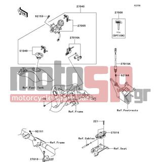 KAWASAKI - VULCAN® 1700 CLASSIC 2009 -  - Ignition Switch/Locks/Reflectors - 27016-1098 - LOCK-ASSY,SEAT STRIKER