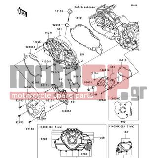 KAWASAKI - VULCAN® 1700 CLASSIC 2009 - Engine/Transmission - Left Engine Cover(s) - 11061-0339 - GASKET,GENERATOR COVER,MID
