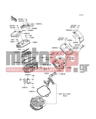 KAWASAKI - VULCAN® 1700 NOMAD™ 2009 - Engine/Transmission - Cylinder Head Cover - 11061-0334 - GASKET,BREATHER COVER