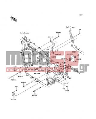 KAWASAKI - VULCAN® 1700 VOYAGER® 2009 -  - Frame Fittings - 32190-0446-18R - BRACKET-ENGINE,RR,UPP,BLACK