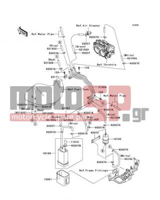 KAWASAKI - VULCAN® 2000 2009 - Body Parts - Fuel Evaporative System(CA) - 92171-0209 - CLAMP