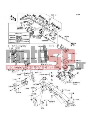 KAWASAKI - VULCAN® 2000 CLASSIC 2009 -  - Chassis Electrical Equipment - 130BB0608 - BOLT-FLANGED,6X8