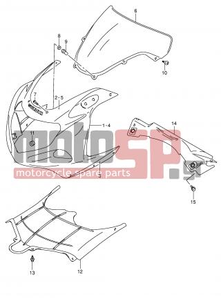 SUZUKI - GSX-R600 (E2) 2001 - Body Parts - COWLING BODY (MODEL K1) - 68280-39F00-0JW - TAPE SET, SIDE (WHITE)