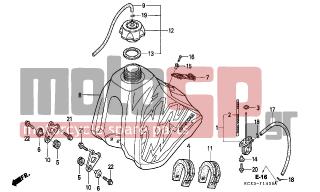 HONDA - XR250R (ED) 2001 - Body Parts - FUEL TANK - 17620-KT1-780 - CAP ASSY., FUEL