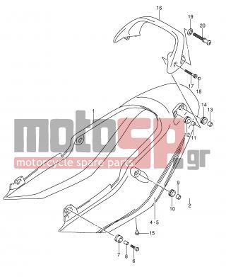 SUZUKI - GSF600S (E2) 2003 - Body Parts - SEAT TAIL COVER (GSF600ZK4) - 09180-08199-000 - SPACER, RR-RR (8.5X14X9)