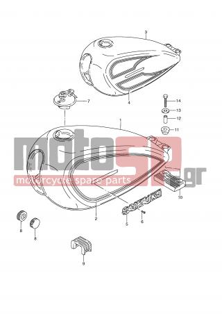 SUZUKI - GN125E X (E2) 1999 - Body Parts - FUEL TANK (MODEL V/W) - 44100-38390-Y0R - TANK ASSY, FUEL (RED)