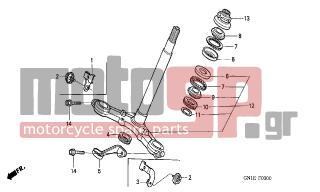 HONDA - XR80R (ED) 2003 - Κινητήρας/Κιβώτιο Ταχυτήτων - STEERING STEM - 45466-329-000 - INNER, CABLE GUIDE