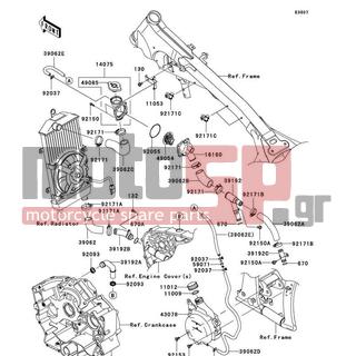 KAWASAKI - VULCAN® 900 CUSTOM 2009 - Engine/Transmission - Water Pipe - 11053-1989 - BRACKET,THERMO CASE