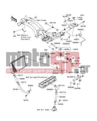 KAWASAKI - Z750 (EUROPEAN) 2009 - Engine/Transmission - Water Pipe - 130BB0612 - BOLT-FLANGED,6X12