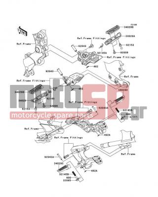 KAWASAKI - CONCOURS 14 ABS 2008 -  - Footrests - 92043-1595 - PIN,6X40