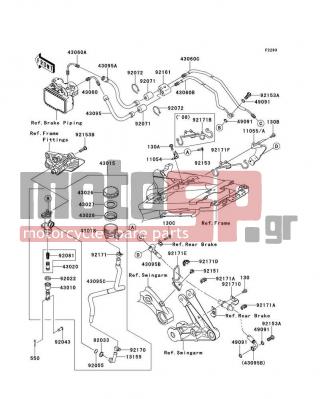KAWASAKI - CONCOURS 14 ABS 2008 -  - Rear Master Cylinder - 92170-1091 - CLAMP,HOSE