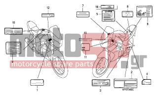 HONDA - CBR125RS (ED) 2006 - Body Parts - CAUTION LABEL(CBR125R/ RS/ RW5/RW6/RW8) - 87560-MZ0-611 - LABEL, DRIVE (ENGLISH/FRENCH/GERMANY)