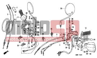 HONDA - XL600V (IT) TransAlp 1998 - Frame - SWITCH/CABLE - 22870-MAB-620 - CABLE COMP., CLUTCH