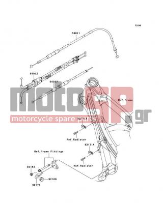 KAWASAKI - KX™250F 2008 -  - Cables - 54012-0156 - CABLE-THROTTLE