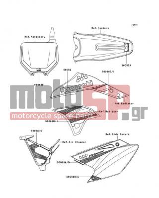 KAWASAKI - KX™250F 2008 - Body Parts - Decals - 56068-0210 - PATTERN,AIR CLEANER,LH