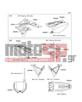 KAWASAKI - KX™450F 2008 - Body Parts - Decals - 56068-0199 - PATTERN,SHROUD,UPP,LH