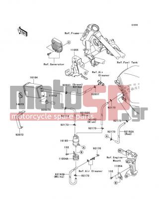 KAWASAKI - NINJA® 250R 2008 - Body Parts - Fuel Evaporative System(J8F) - 92037-1104 - CLAMP,HOSE