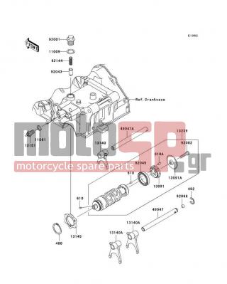 KAWASAKI - NINJA® 250R 2008 - Engine/Transmission - Gear Change Drum/Shift Fork(s) - 610A0408 - ROLLER,4X8