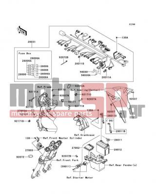KAWASAKI - NINJA® 650R 2008 -  - Chassis Electrical Equipment - 92171-1424 - CLAMP,DIA=15