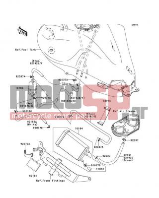 KAWASAKI - NINJA® 650R 2008 - Body Parts - Fuel Evaporative System(CA) - 92072-1384 - BAND
