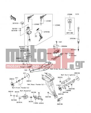 KAWASAKI - NINJA® ZX™-10R 2008 -  - Ignition Switch/Locks/Reflectors - 27010-1486 - SWITCH,REAR BRAKE