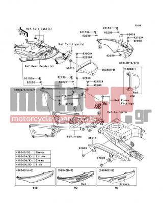 KAWASAKI - NINJA® ZX™-14 2008 - Body Parts - Side Covers/Chain Cover - 92200-1480 - WASHER,NYLON,5.3X11.5X0.5