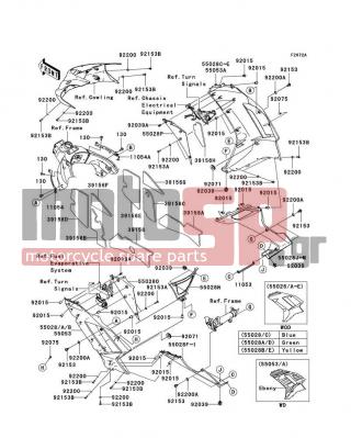 KAWASAKI - NINJA® ZX™-6R 2008 - Body Parts - Cowling Lowers(P8F/P8FA) - 92039-0014 - RIVET
