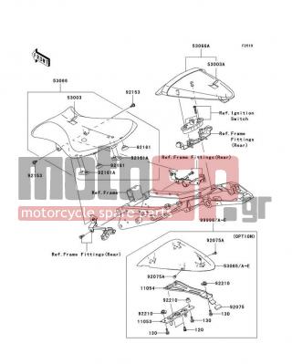 KAWASAKI - NINJA® ZX™-6R 2008 - Body Parts - Seat - 11054-1942 - BRACKET,SINGLE SEAT COVER