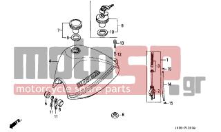 HONDA - Z50J (FI) 1993 - Body Parts - FUEL TANK - 95002-02080- - CLIP, TUBE (B8)