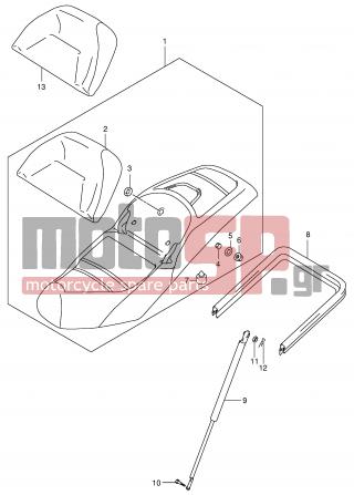 SUZUKI - AN400 (E2) Burgman 2001 - Body Parts - SEAT (MODEL X/Y) - 45100-15F01-M8E - SEAT ASSY (BLACK/BLACK)