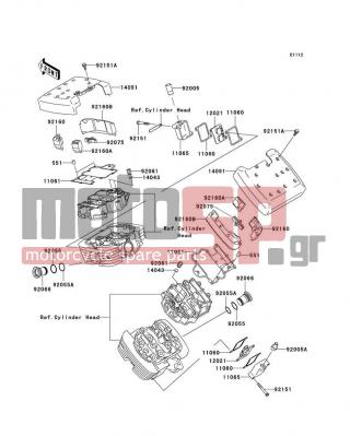 KAWASAKI - VULCAN® 1500 CLASSIC 2008 - Engine/Transmission - Cylinder Head Cover - 92151-1059 - BOLT,6X45