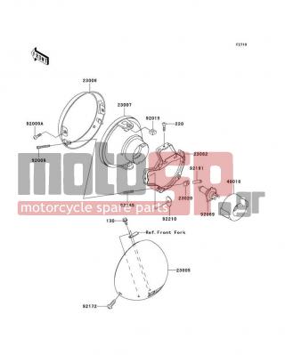 KAWASAKI - VULCAN® 1500 CLASSIC 2008 -  - Headlight(s) - 23062-1132 - BRACKET-COMP,HEAD LAMP