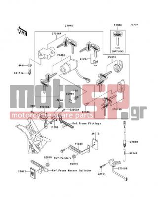 KAWASAKI - VULCAN® 1500 CLASSIC 2008 -  - Ignition Switch/Locks/Reflectors - 28012-1009 - REFLECTOR-REFLEX,FR