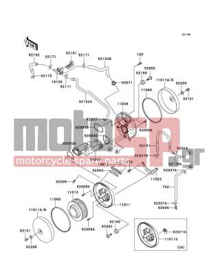 KAWASAKI - VULCAN® 1600 MEAN STREAK® 2008 - Engine/Transmission - Air Cleaner