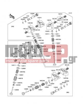 KAWASAKI - VULCAN® 1600 MEAN STREAK® 2008 - Engine/Transmission - Valve(s) - 12009-005 - RETAINER-VALVE SPRING