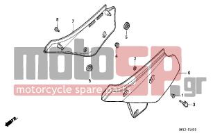HONDA - XR600R (ED) 1997 - Body Parts - SIDE COVER - 83620-MAG-860ZA - COVER SET, L. SIDE (WL) *TYPE1*