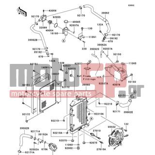 KAWASAKI - VULCAN® 1600 MEAN STREAK® 2008 - Engine/Transmission - Radiator - 92171-0179 - CLAMP