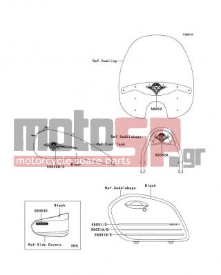 KAWASAKI - VULCAN® 1600 NOMAD™ 2008 - Body Parts - Decals(Balck)(D8F) - 56051-1813 - MARK,SIDE BAG COVER,LWR,LH