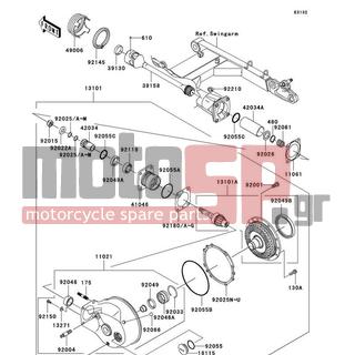 KAWASAKI - VULCAN® 1600 NOMAD™ 2008 - Engine/Transmission - Drive Shaft/Final Gear - 92025-1218 - SHIM,T=1.38