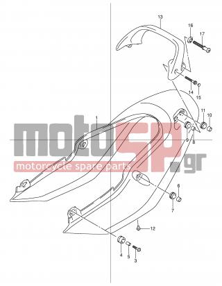 SUZUKI - GSF600S (E2) 2003 - Body Parts - SEAT TAIL COVER (GSF600Y/UY) - 09180-08199-000 - SPACER, CENTER (8.5X14X9)