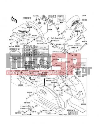 KAWASAKI - VULCAN® 1600 NOMAD™ 2008 - Body Parts - Saddlebags - 39156-0095-MA - PAD,BACKREST,BLACK