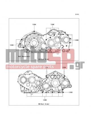 KAWASAKI - VULCAN® 2000 CLASSIC LT 2008 - Κινητήρας/Κιβώτιο Ταχυτήτων - Crankcase Bolt Pattern