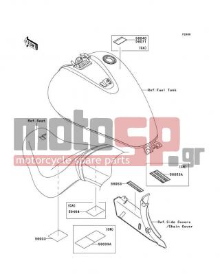 KAWASAKI - VULCAN® 900 CLASSIC 2008 - Body Parts - Labels - 56053-0177 - LABEL-SPECIFICATION,TIRE&LOAD