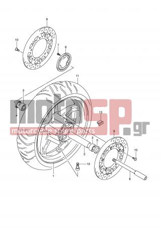 SUZUKI - AN650A (E2) ABS Burgman 2009 - Πλαίσιο - FRONT WHEEL (AN650AK6/AK7/AK8/AZK8/AK9/AL0)