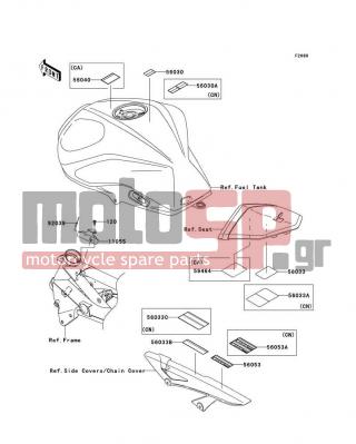 KAWASAKI - Z1000 2008 - Body Parts - Labels - 56053-0210 - LABEL-SPECIFICATION,TIRE&LOAD