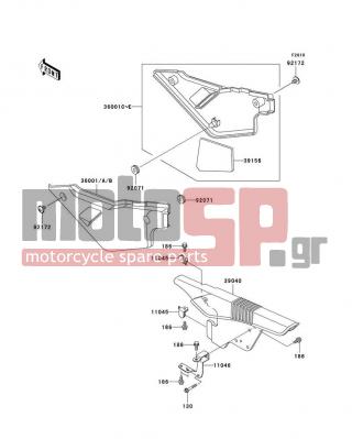 KAWASAKI - KLR650 2007 - Body Parts - Side Covers/Chain Cover - 130H0640 - BOLT-FLANGED,6X40