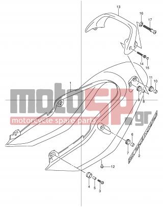 SUZUKI - GSF600S (E2) 2003 - Εξωτερικά Μέρη - SEAT TAIL COVER (GSF600SY/SUY) - 46317-31F00-000 - WASHER, HOOK