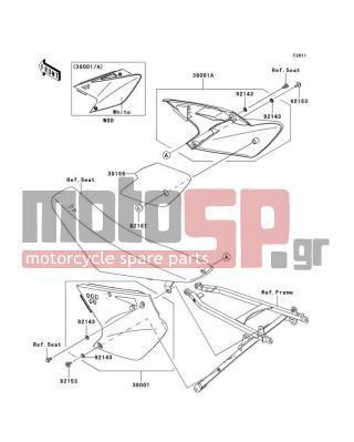 KAWASAKI - KX250F 2007 - Body Parts - Side Covers - 36001-0087-266 - COVER-SIDE,RH,S.WHITE