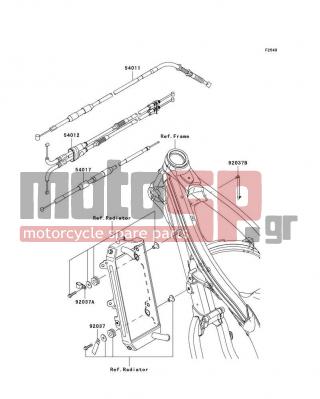 KAWASAKI - KX450F 2007 -  - Cables - 54012-0158 - CABLE-THROTTLE